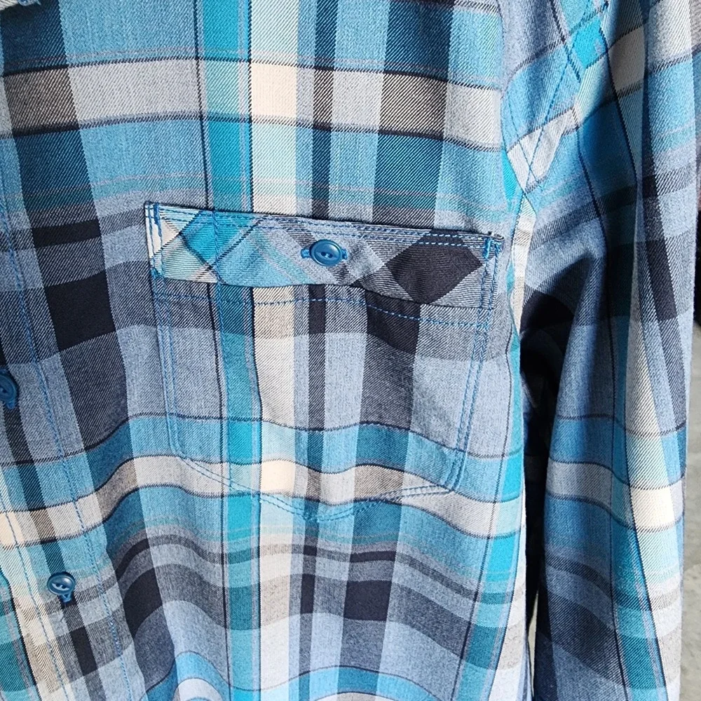 The North Face Plaid Shirt Mens‎ Large Blue Long Sleeve Button Up Casual Work